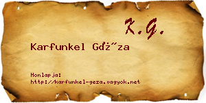 Karfunkel Géza névjegykártya
